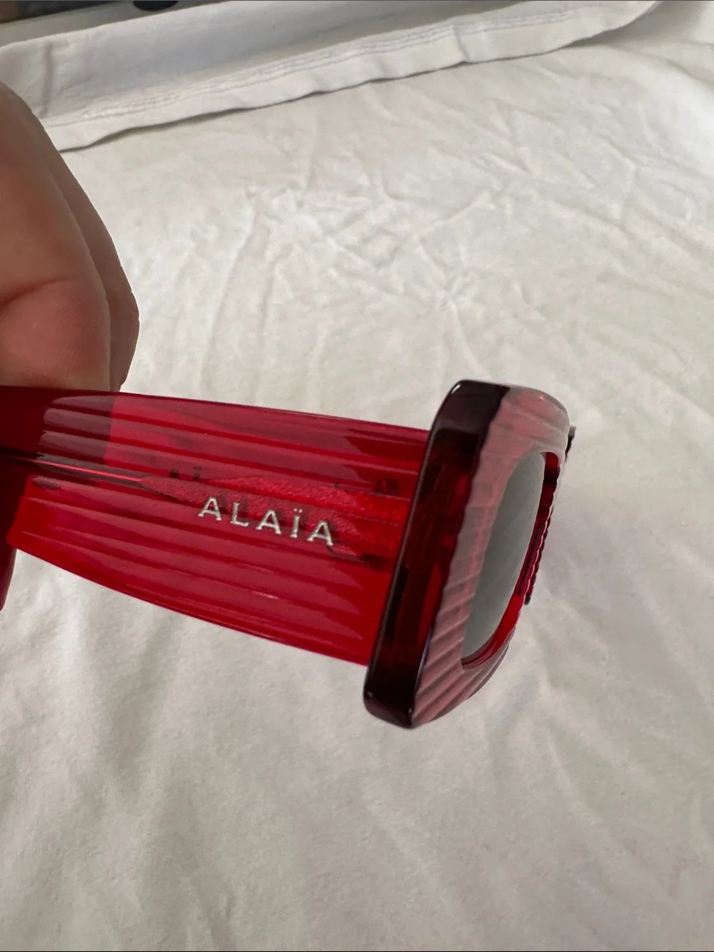 Alaïa Red Rectangular Women's Sunglasses new in box